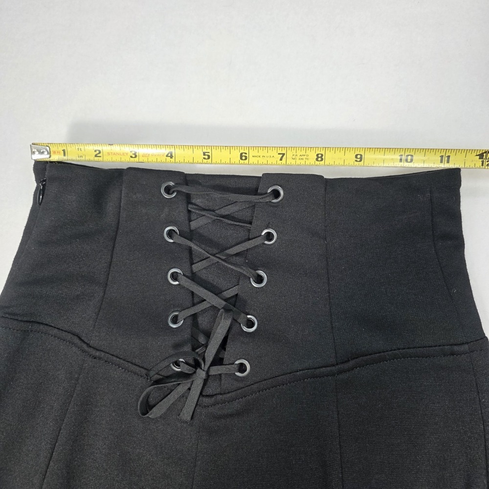 GUESS Gothic Black Lace-up Corset Back Pencil Mini Skirt Side Zip Closure Small - Picture 8 of 10